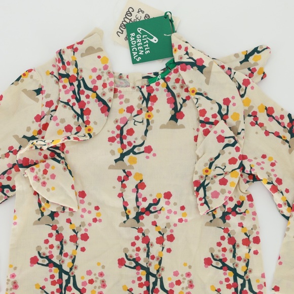 NWT LITTLE GREEN RADICALS WINTER BLOSSOM ‎ RUFFLE TOP - Picture 6 of 7